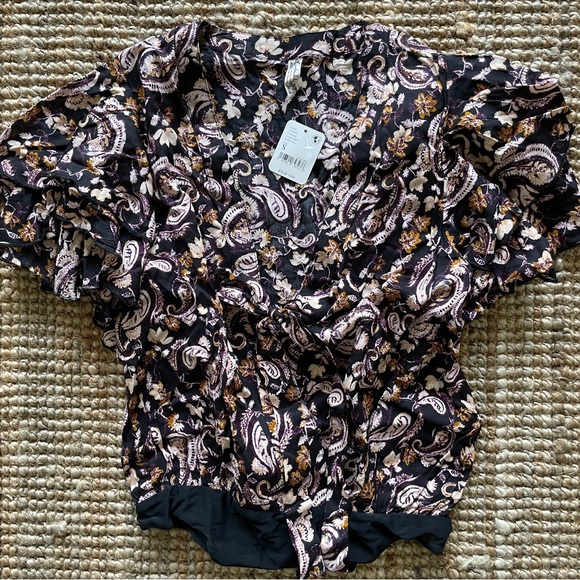 NEW Free People Call Me Later Printed Bodysuit In Black Combo - Picture 9 of 14